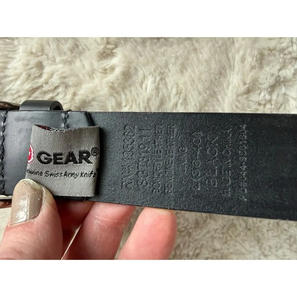 Swiss Gear Black Leather Belt Size Large 36-40